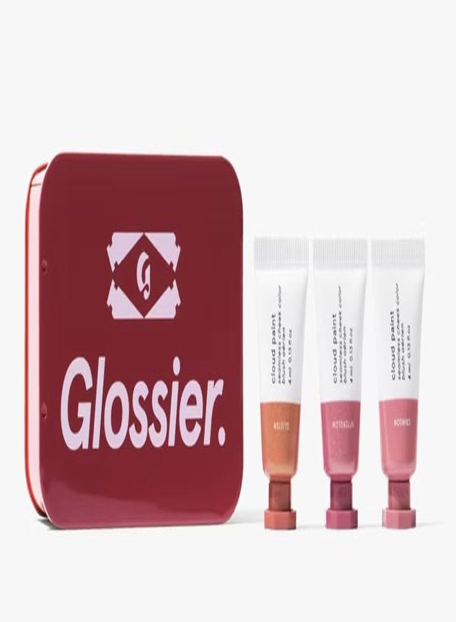 Glossier Mini Cloud Paint Blush Trio Holiday Gift Set: Crimson, Glisten & Afterglow - Image 1